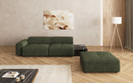 Lade das Bild in den Galerie-Viewer, Designer Sofa Calm 3-Sitzer: Modernes Bouclé-Sofa mit Hocker und Beistelltisch

