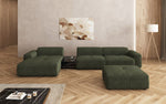 Lade das Bild in den Galerie-Viewer, Luxus Designer L-Sofa Calm Bouclé mit Hocker und Tisch Modernes Wohnzimmer
