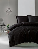 Lade das Bild in den Galerie-Viewer, Luxuriöses Schwarzes Satin-Bettwäsche-Set: Glatt, Elegant &amp; Schlafzimmer-Komfort
