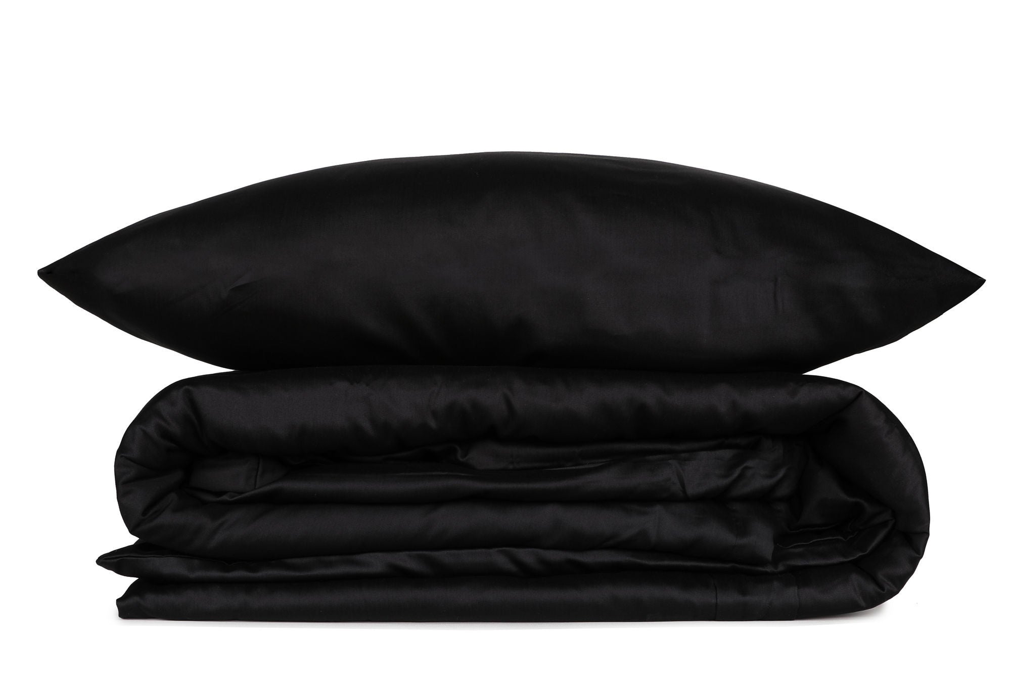 Luxuriöses Schwarzes Satin-Bettwäsche-Set: Glänzender Komfort für Erholsamen Schlaf
