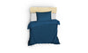 Premium Satin Bettwäsche Set Blau Gestreift – Glänzend, Weich, Erholsamer Schlaf