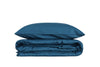 Premium Satin Bettwäsche Set Blau Gestreift – Glänzend, Weich, Erholsamer Schlaf