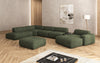 Luxuriöse Calm Bouclé Ecksofa Wohnlandschaft – Modulare Design Couch mit Hocker