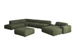 Lade das Bild in den Galerie-Viewer, Luxuriöse Calm Bouclé Ecksofa Wohnlandschaft – Modulare Design Couch mit Hocker
