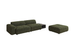 Lade das Bild in den Galerie-Viewer, Designer Sofa Calm 3-Sitzer: Modernes Bouclé-Sofa mit Hocker und Beistelltisch
