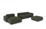 Lade das Bild in den Galerie-Viewer, Luxus Designer L-Sofa Calm Bouclé mit Hocker und Tisch Modernes Wohnzimmer
