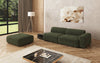 Designer Sofa Calm 3-Sitzer: Modernes Bouclé-Sofa mit Hocker und Beistelltisch