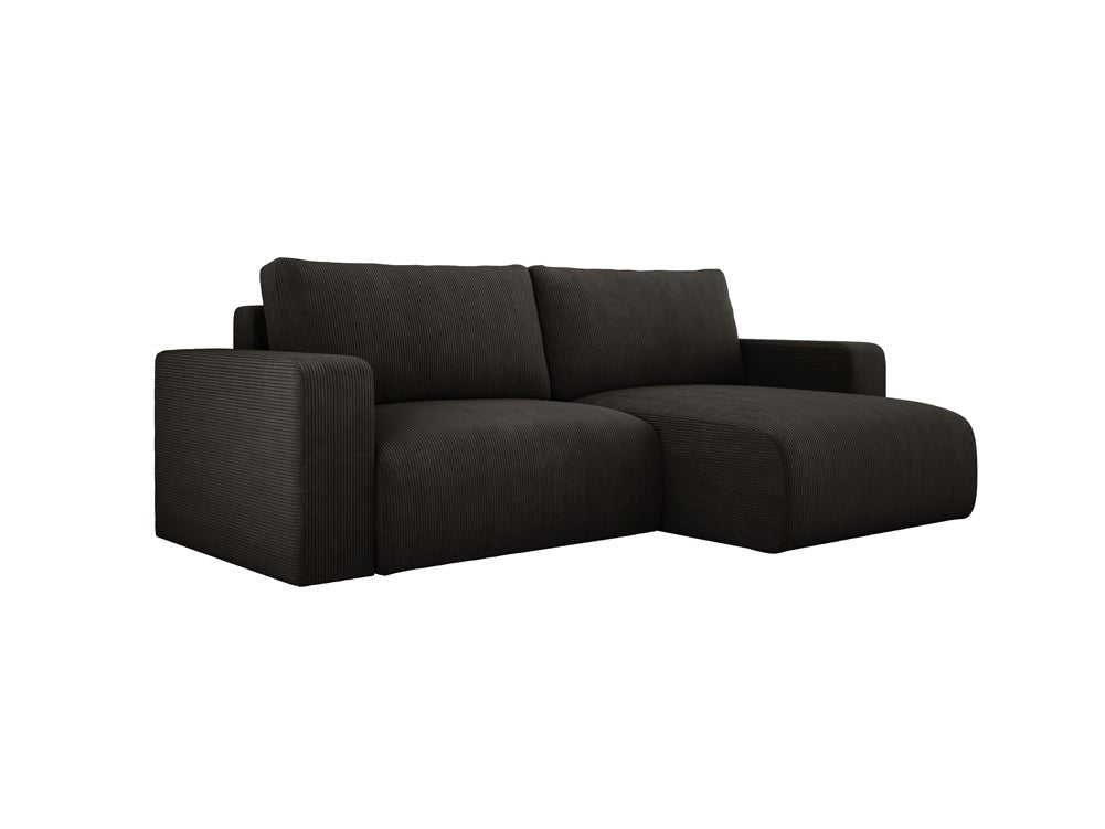 Modernes L-Form Cord Ecksofa Carl mit Schlaffunktion und integriertem Bettkasten