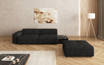 Lade das Bild in den Galerie-Viewer, Designer Sofa Calm 3-Sitzer: Modernes Bouclé-Sofa mit Hocker und Beistelltisch
