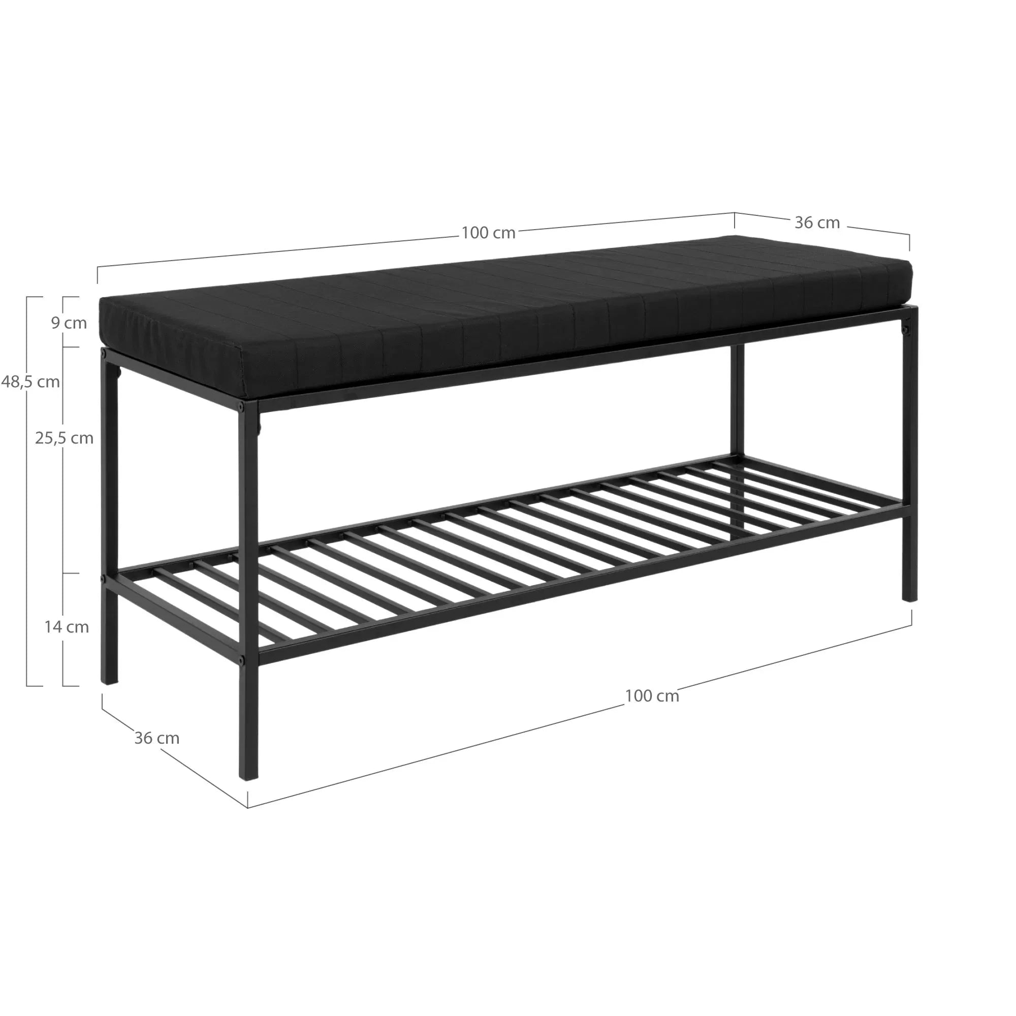Quarto Design Sitzbank: Komfortable Polsterbank mit robustem Metallgestell für elegantes Wohnen
