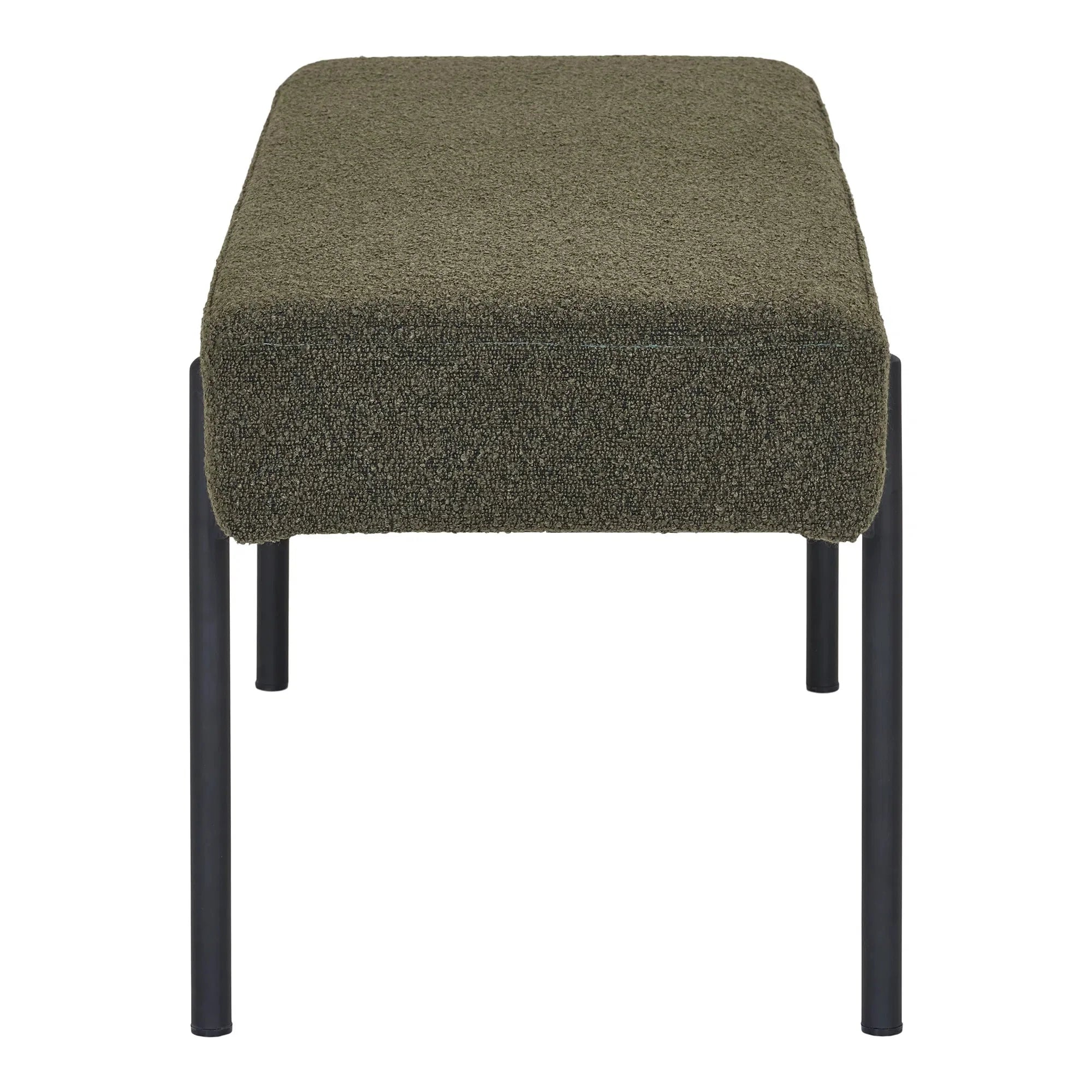 Elegante Lenny Bouclé Sitzbank mit robusten Metallbeinen für stilvolle Wohnräume