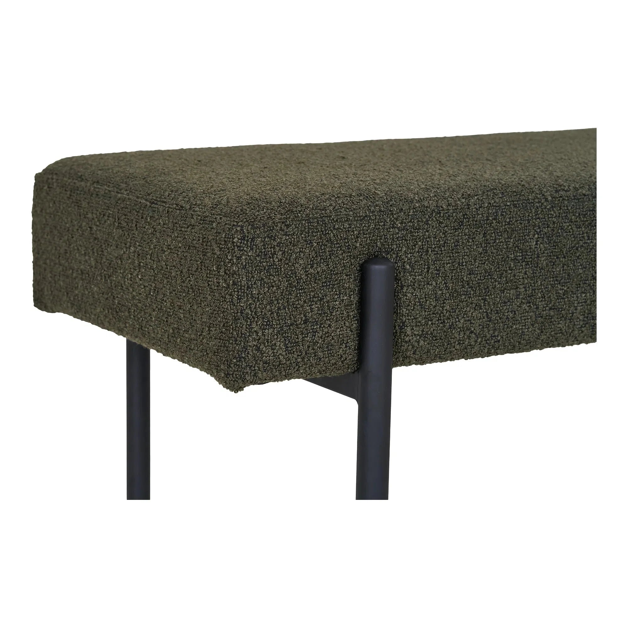Elegante Lenny Bouclé Sitzbank mit robusten Metallbeinen für stilvolle Wohnräume
