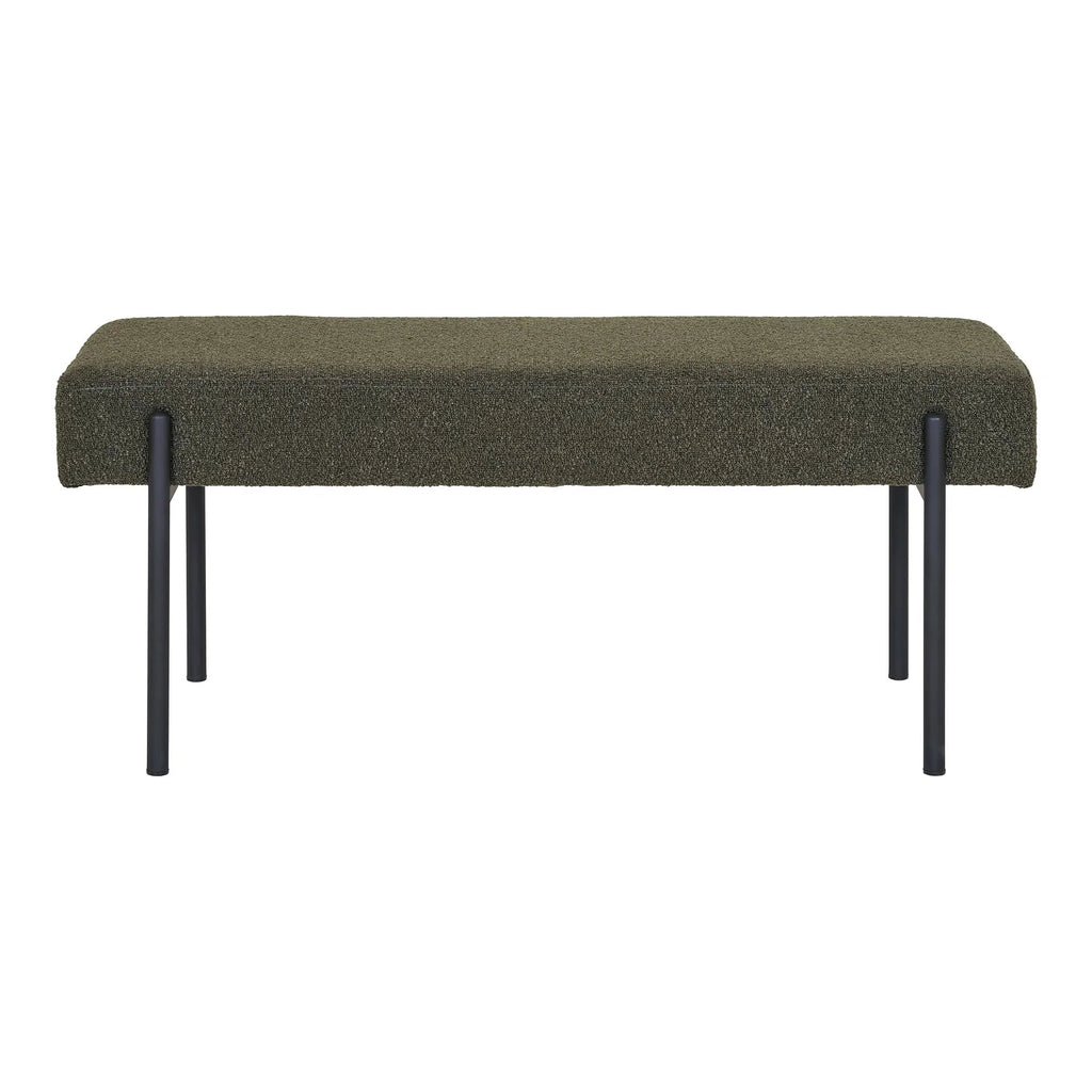 Elegante Lenny Bouclé Sitzbank mit robusten Metallbeinen für stilvolle Wohnräume