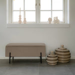 Lade das Bild in den Galerie-Viewer, Elegante Bouclé Sitzbank Beige mit Stauraum für gemütliches Zuhause
