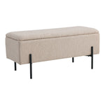 Lade das Bild in den Galerie-Viewer, Elegante Bouclé Sitzbank Beige mit Stauraum für gemütliches Zuhause
