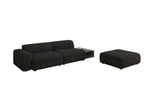 Lade das Bild in den Galerie-Viewer, Designer Sofa Calm 3-Sitzer: Modernes Bouclé-Sofa mit Hocker und Beistelltisch
