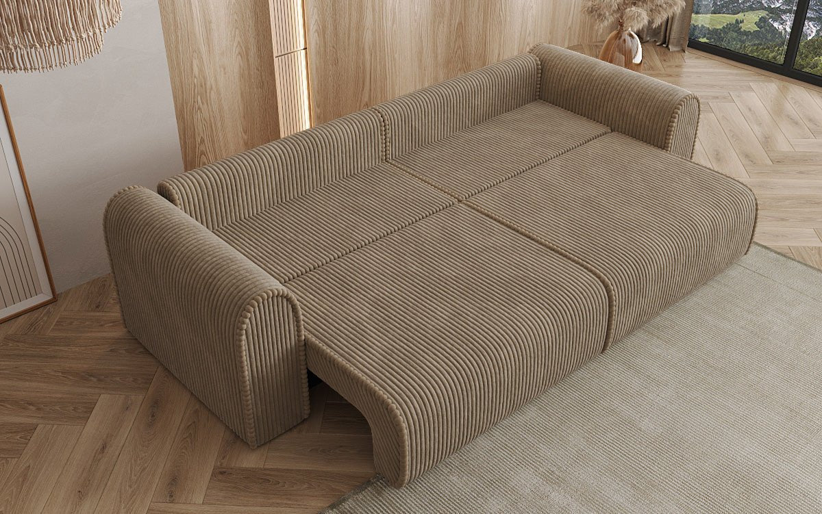 Big Buddy Designer 3-Sitzer Sofa: Gemütlichkeit, Schlaffunktion & Stauraum in Breitcord