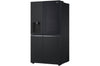LG InstaView® Side-by-Side Kühlschrank: Klopfen-Anzeige, 635L, Eis- & Wasser-Spender, Matt Schwarz