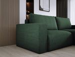 Lade das Bild in den Galerie-Viewer, Modernes L-Form Cord Ecksofa Carl mit Schlaffunktion und integriertem Bettkasten
