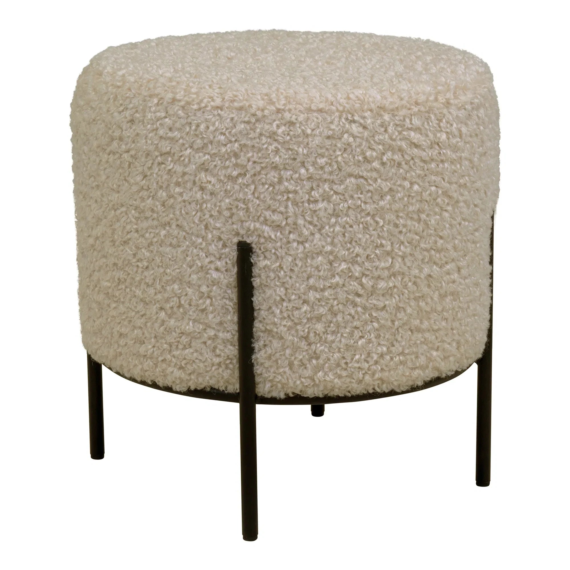 Luxuriöser Hanna Bouclé Beistellhocker: Eleganter Sitzhocker mit praktischem Stauraum