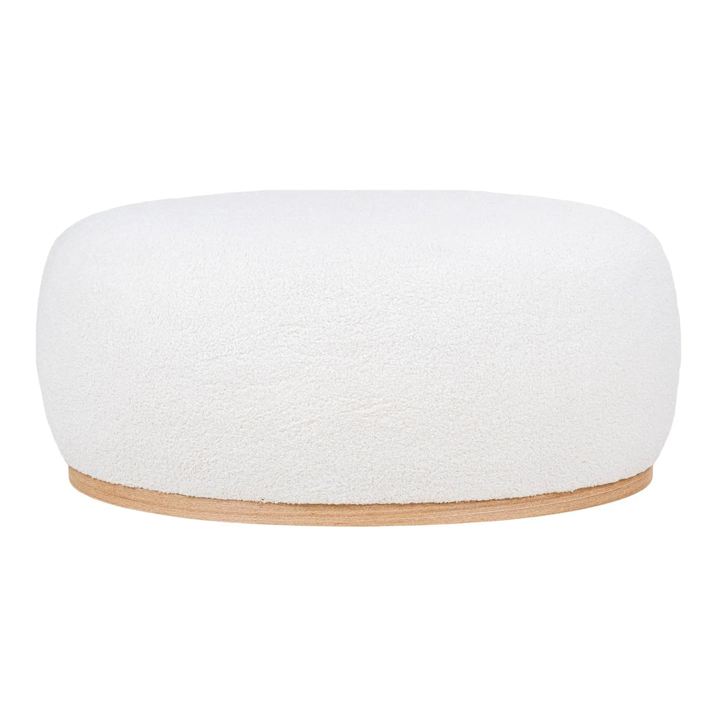 Eleganter Weißer Bouclé Beistellhocker Versailles – Stilvolles Multifunktionsmöbel für Zuhause