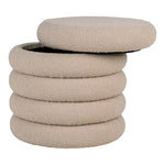 Lade das Bild in den Galerie-Viewer, Lorea Luxuriöser Bouclé Beistellhocker Beige: Stilvoller Polsterhocker für Wohnzimmer
