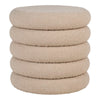 Eleganter Lorea Beistellhocker Bouclé Beige - Moderner Sitzhocker mit Stauraum