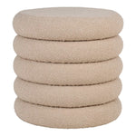 Lade das Bild in den Galerie-Viewer, Lorea Beistellhocker Bouclé Beige: Eleganter Vielseitiger Pouf mit Weichem Stoffbezug

