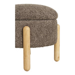 Lade das Bild in den Galerie-Viewer, Eleganter Bouclé Beistellhocker Braun mit Stauraum: Gemütlich, Modern, Praktisch
