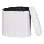 Lade das Bild in den Galerie-Viewer, Eleganter Lumino Bouclé Beistellhocker: Weiß, Praktischer Stauraum, Stilvolles Design
