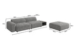 Lade das Bild in den Galerie-Viewer, Designer Sofa Calm 3-Sitzer: Modernes Bouclé-Sofa mit Hocker und Beistelltisch
