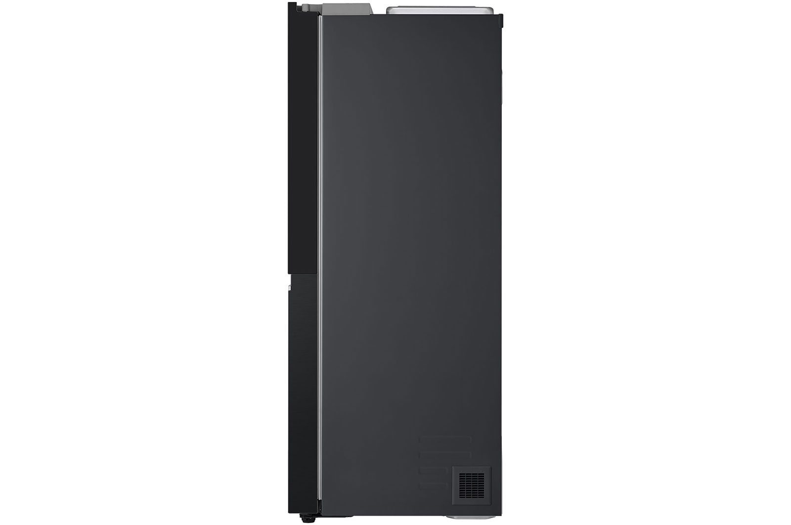 LG InstaView® Side-by-Side Kühlschrank: Klopfen-Anzeige, 635L, Eis- & Wasser-Spender, Matt Schwarz