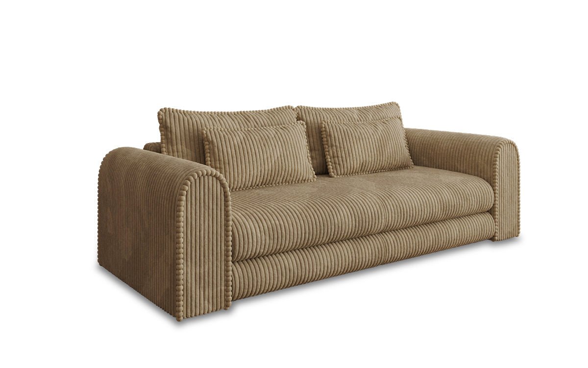 Luxuriöses Cord-Schlafsofa Lil Buddy: 3-Sitzer mit Bettfunktion & Stauraum