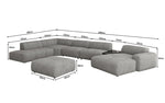 Lade das Bild in den Galerie-Viewer, Luxuriöse Calm Bouclé Ecksofa Wohnlandschaft – Modulare Design Couch mit Hocker
