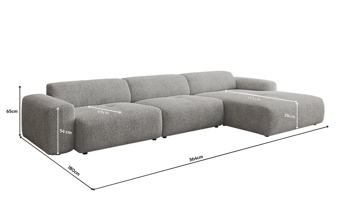 Exklusives Bouclé L-Sofa Calm Maxi: Modernes Designer Ecksofa mit Komfort