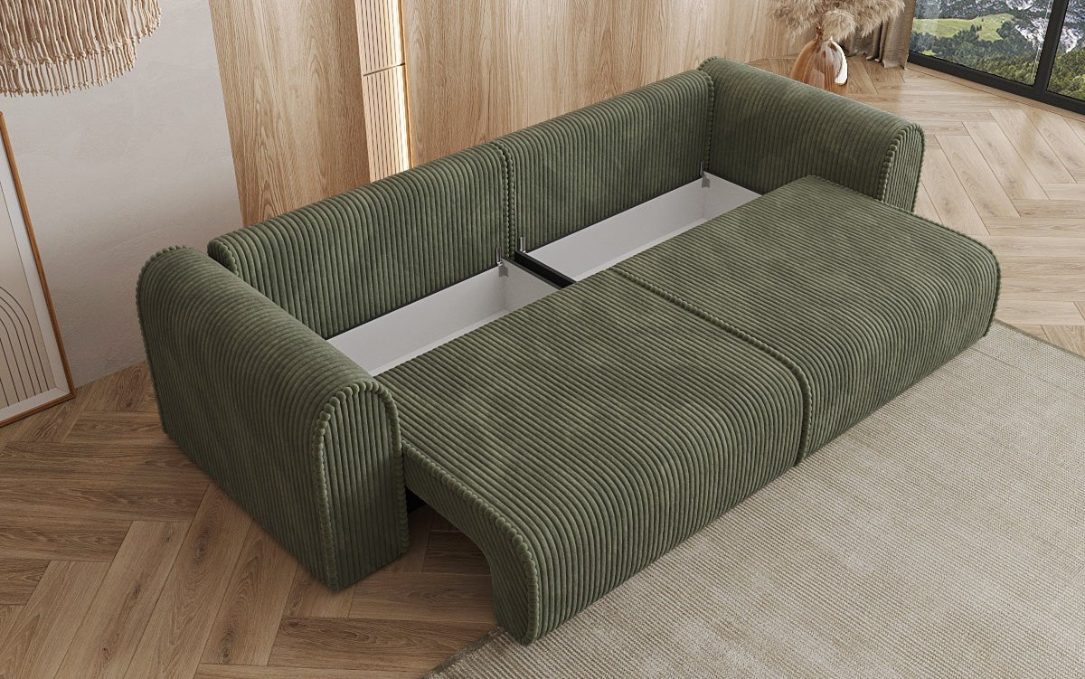 Big Buddy Designer 3-Sitzer Sofa: Gemütlichkeit, Schlaffunktion & Stauraum in Breitcord