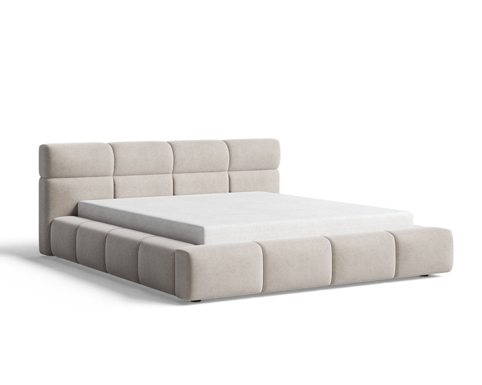 Lora Samt Designer Polsterbett mit Stauraum: Eleganz und Funktion vereint