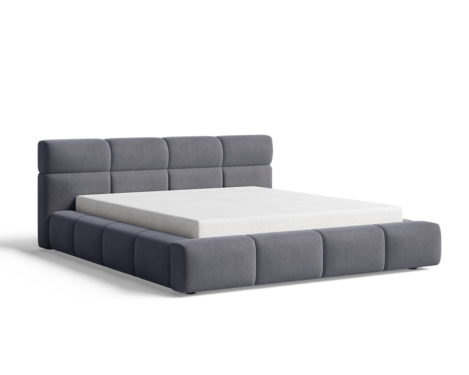Lora Samt Designer Polsterbett mit Stauraum: Eleganz und Funktion vereint