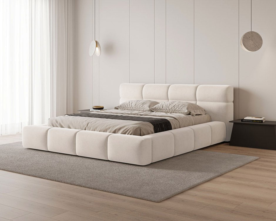 Lora Samt Designer Polsterbett mit Stauraum: Eleganz und Funktion vereint