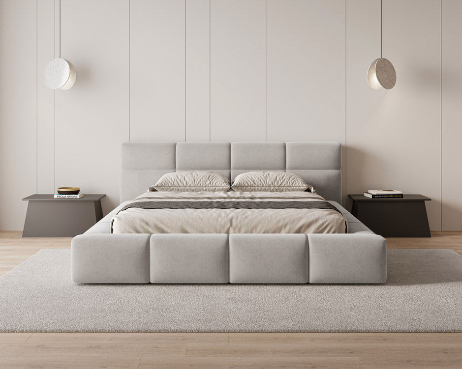 Lora Samt Designer Polsterbett mit Stauraum: Eleganz und Funktion vereint