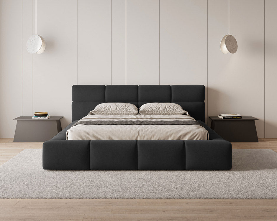 Lora Samt Designer Polsterbett mit Stauraum: Eleganz und Funktion vereint