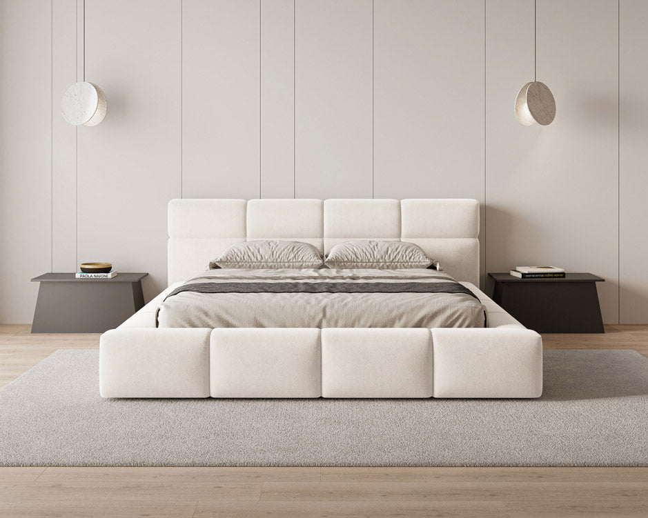 Lora Samt Designer Polsterbett mit Stauraum: Eleganz und Funktion vereint