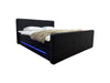 Luxuriöses Boxspringbett Oakland: LED-Beleuchtung, Kunstleder, 180x200 cm, H3 Komfort