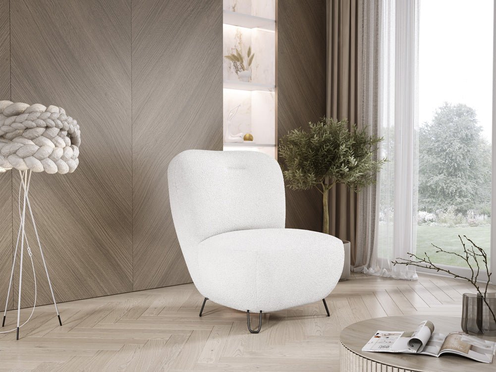 Tokyo Designer Bouclé Sessel: Gemütlicher, Stilvoller Polstersessel für Modernes Wohnen