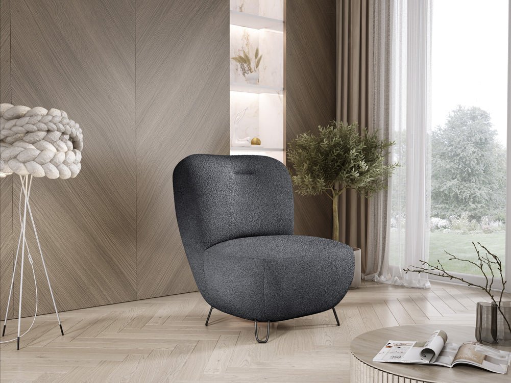 Tokyo Designer Bouclé Sessel: Gemütlicher, Stilvoller Polstersessel für Modernes Wohnen