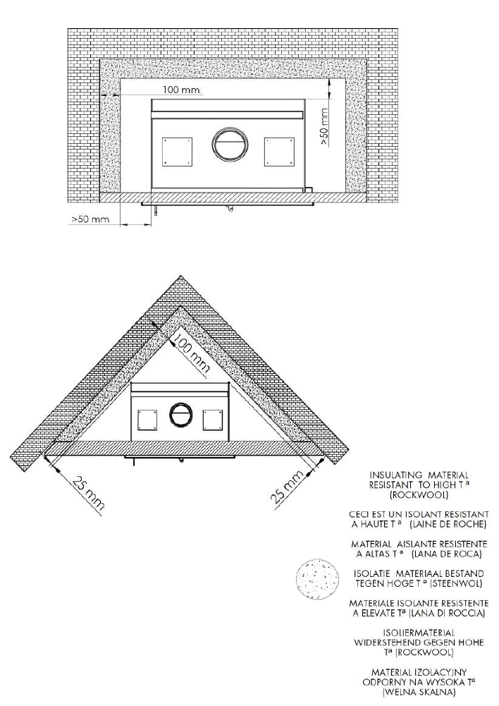 Panadero CB Wood Insert: 9.8 kW Ventilator, Triple Verbrennung, Große Ansicht