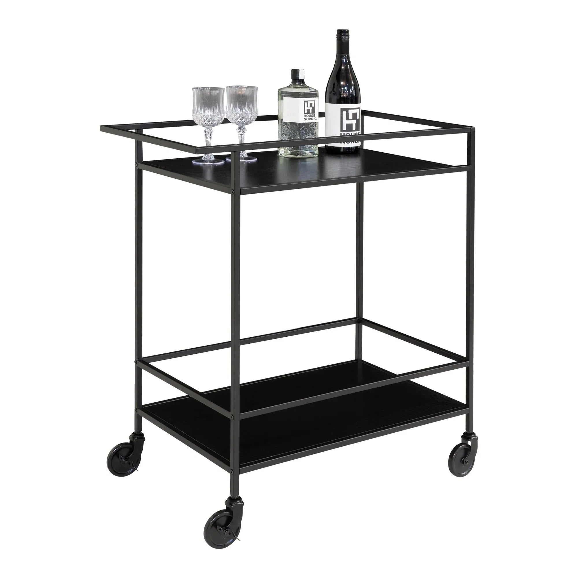 Eleganter Quarto Servierwagen Metallgestell: Vielseitiger Rollwagen für Küche & Bar