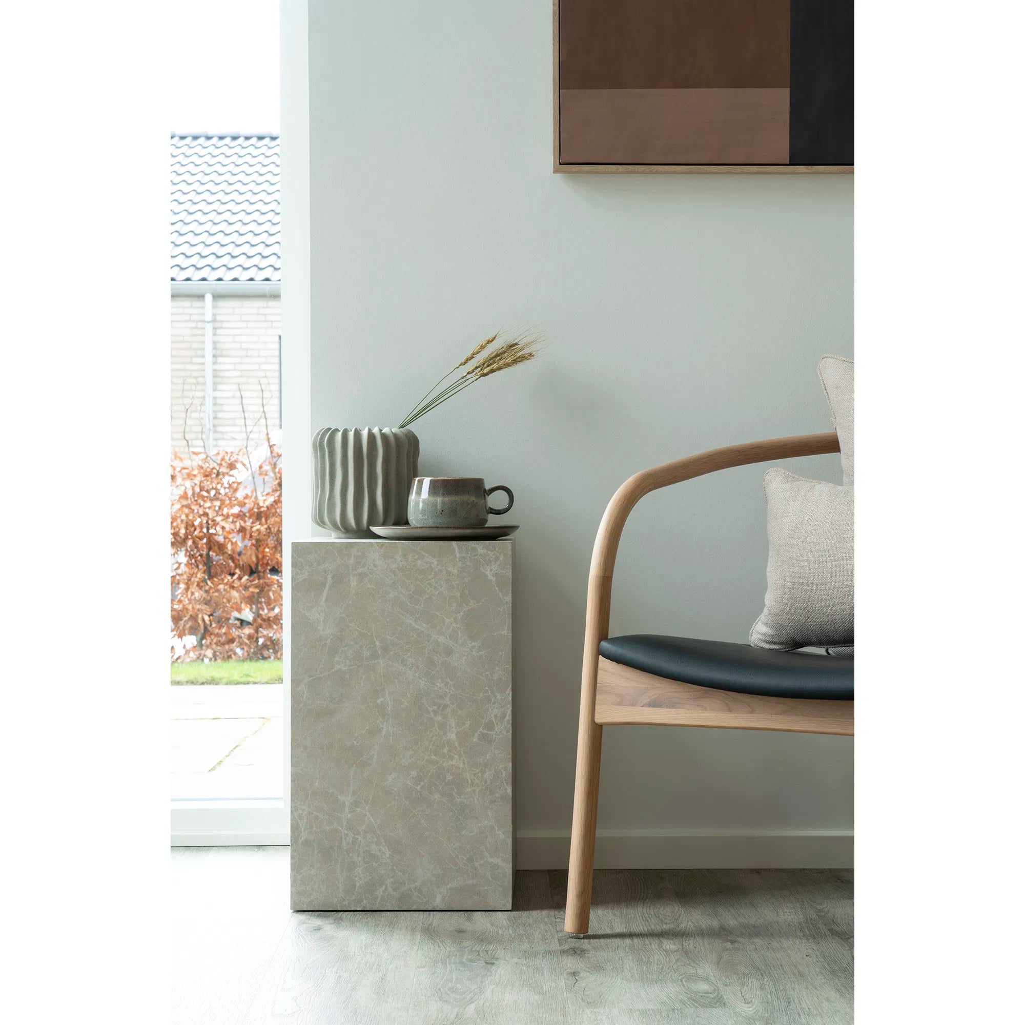 Eleganter Designer Couchtisch Beistelltisch Paris Graue Marmoroptik Modern