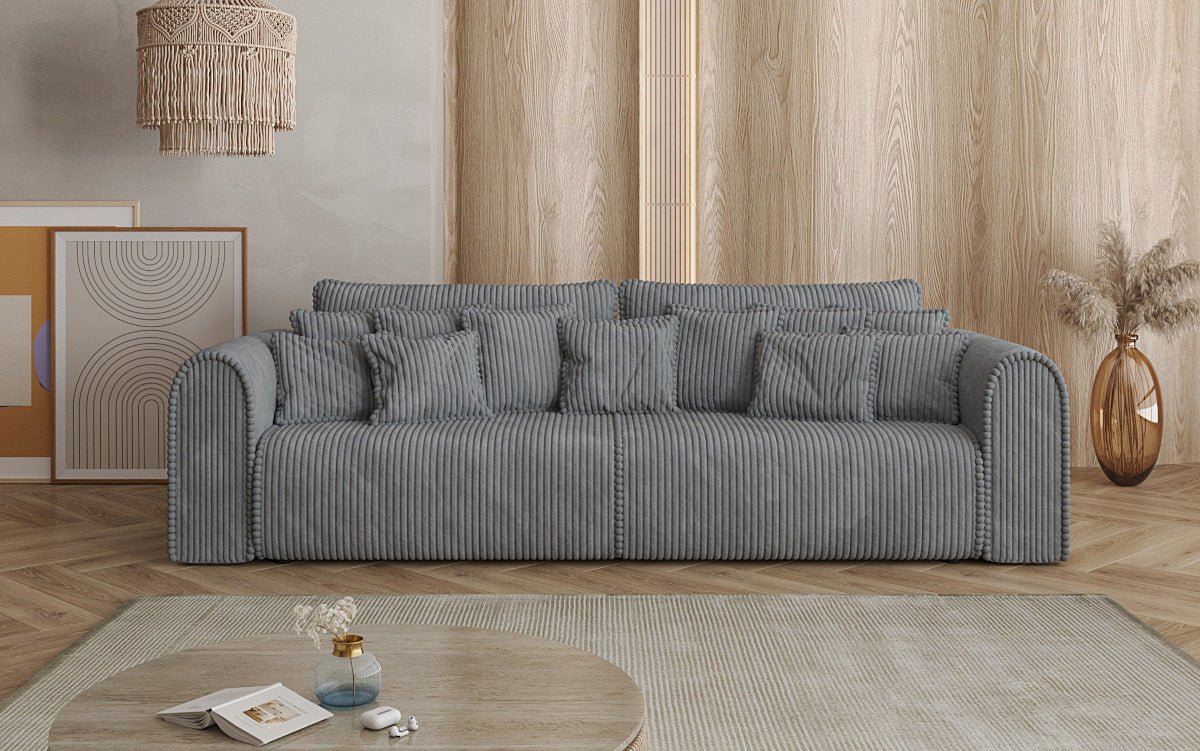 Big Buddy Designer 3-Sitzer Sofa: Gemütlichkeit, Schlaffunktion & Stauraum in Breitcord