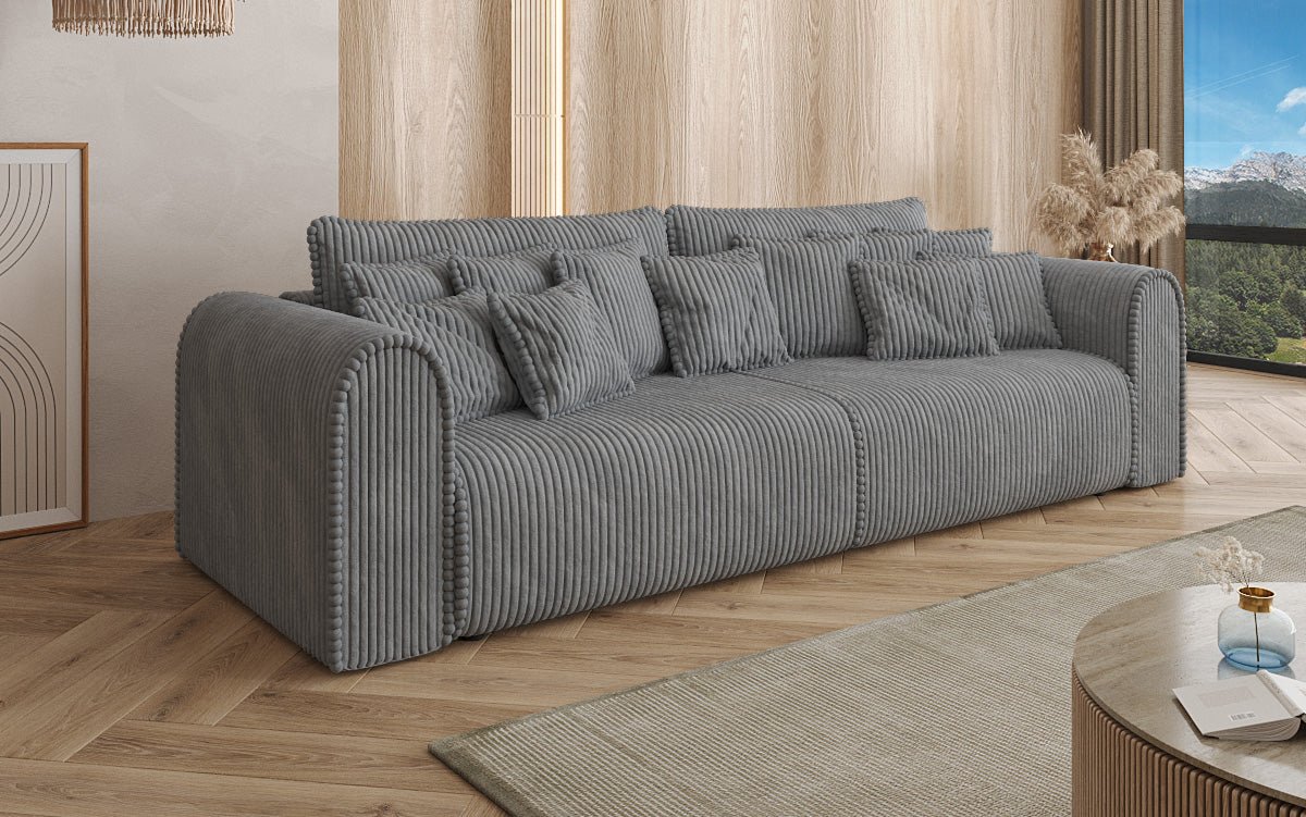 Big Buddy Designer 3-Sitzer Sofa: Gemütlichkeit, Schlaffunktion & Stauraum in Breitcord